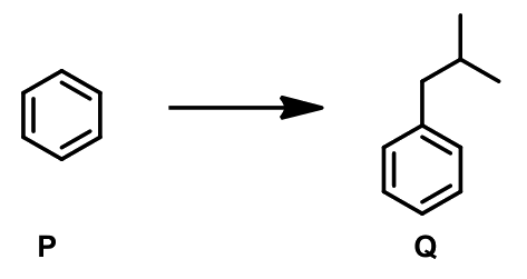 GATE XL 2023 Q15 figure: Suitable reagent(s) to bring about the conversion of P to Q in good yield is/are