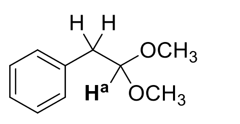 JAM BT 2023 Q15 figure: What is the splitting pattern of proton H a of the following compound in its 1 H NMR spectrum?