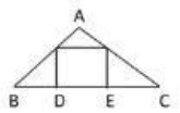 Triangle ABC with a square inscribed on base BC between points D and E