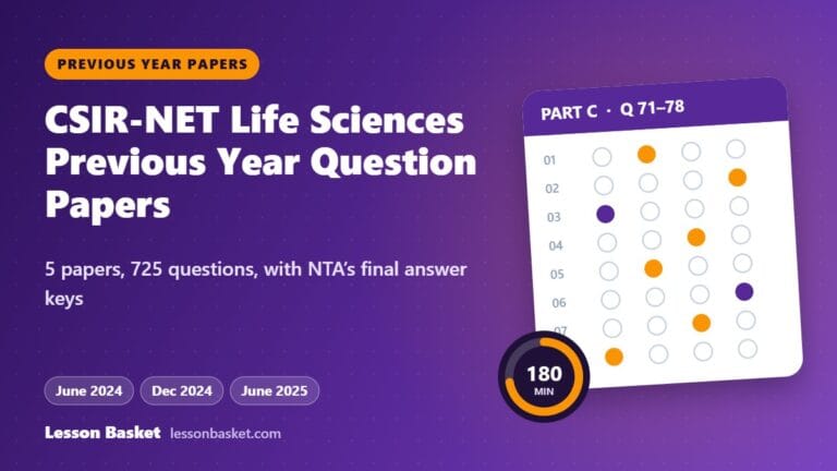 CSIR-NET Life Sciences Previous Year Question Papers with Answer Keys and Solutions