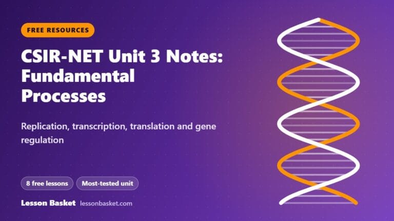 CSIR-NET Life Sciences Unit 3 Notes: Fundamental Processes