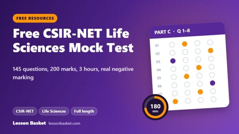 Free CSIR-NET Life Sciences Mock Test (Full Length, 145 Questions)